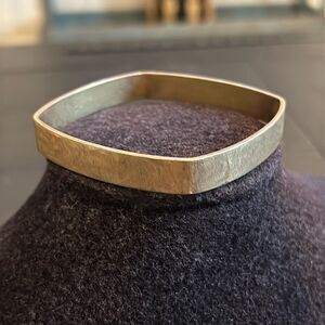 Morra Designs Signed Textured Square Bangle Bracelet​​​